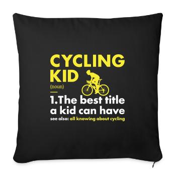 Sport Kid Cyclisme - Housse de coussin décorative 45 x 45 cm - noir - Devant