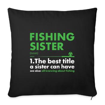 Fisher Sister Définition Pêche - Housse de coussin décorative 45 x 45 cm - noir - Devant