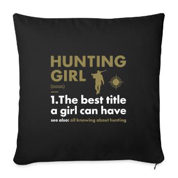 Hunter Girl Définition Chasse - Housse de coussin décorative 45 x 45 cm - noir - Devant