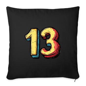 13 Nombre Coloré - Housse de coussin décorative 45 x 45 cm - noir - Devant