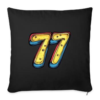 77 Number Multicolored - Sofa pillowcase 17,3'' x 17,3'' (45 x 45 cm) - black - Front