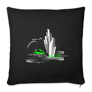 Libert'All Paramoteur Urban Fly Vert - Housse de coussin décorative 45 x 45 cm - noir - Devant