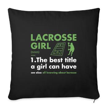 Sport Girl Definition Lacrosse - Sofakissenbezug 45 x 45 cm - Schwarz - Vorne