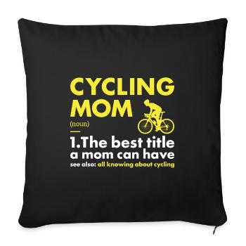 Sport Mom Cycling - Sofa pillowcase 17,3'' x 17,3'' (45 x 45 cm) - black - Front