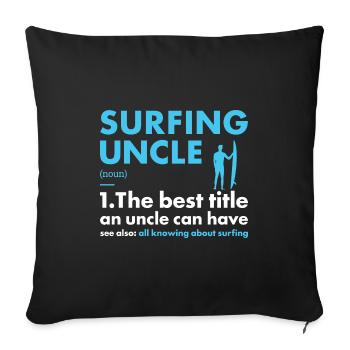 Sport Oncle Surf - Housse de coussin décorative 45 x 45 cm - noir - Devant