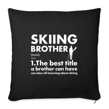 Sport Brother Ski - Housse de coussin décorative 45 x 45 cm - noir - Devant