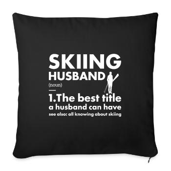 Sport Mari Ski - Housse de coussin décorative 45 x 45 cm - noir - Devant