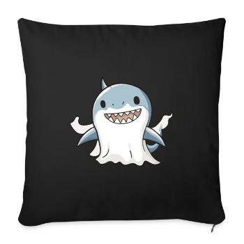 Shark Halloween Comic Ghost - Sofa pillowcase 17,3'' x 17,3'' (45 x 45 cm) - black - Front