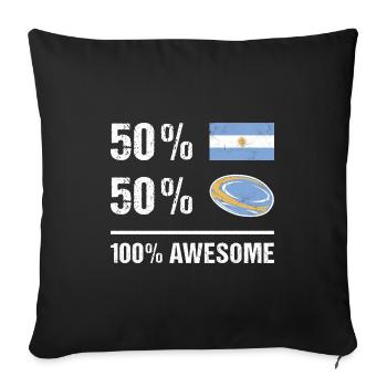 Argentina 50% Rugby 100% Awesome Argentina Rugby - Sofa pillowcase 17,3'' x 17,3'' (45 x 45 cm) - black - Front