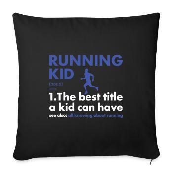 Sport Kid Running - Sofa pillowcase 17,3'' x 17,3'' (45 x 45 cm) - black - Front