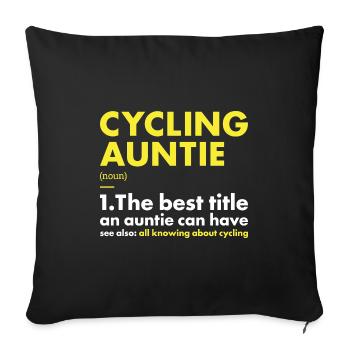 Sport Auntie Cyclisme - Housse de coussin décorative 45 x 45 cm - noir - Devant