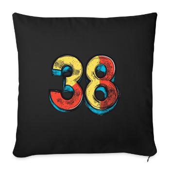 38 Nombre Coloré - Housse de coussin décorative 45 x 45 cm - noir - Devant