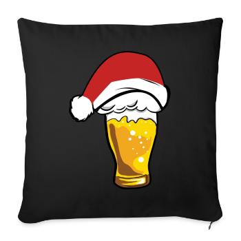 Weihnachten Weihnachtsfeier Weihnachtsmann Bier - Sofakissenbezug 45 x 45 cm - Schwarz - Vorne