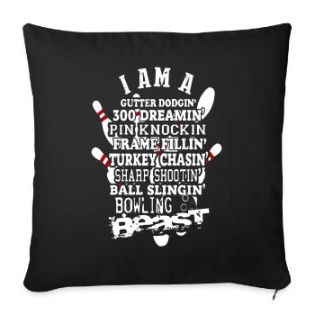 Bowling Beast - Sofa pillowcase 17,3'' x 17,3'' (45 x 45 cm) - black - Front