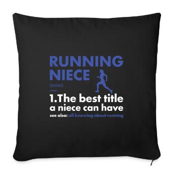 Sport Niece Running - Sofa pillowcase 17,3'' x 17,3'' (45 x 45 cm) - black - Front