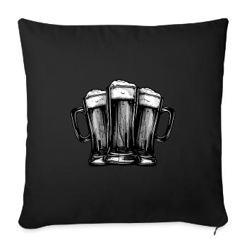 Équipe de chope de bière - Housse de coussin décorative 45 x 45 cm - noir - Devant