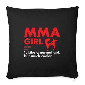 Sport Girl Définition MMA - Housse de coussin décorative 45 x 45 cm - noir - Devant