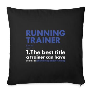 Sport Trainer Running - Sofa pillowcase 17,3'' x 17,3'' (45 x 45 cm) - black - Front