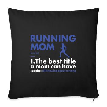 Sport Mom Running - Sofa pillowcase 17,3'' x 17,3'' (45 x 45 cm) - black - Front