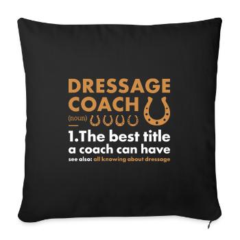 Rider Coach Definition Dressage - Sofa pillowcase 17,3'' x 17,3'' (45 x 45 cm) - black - Front