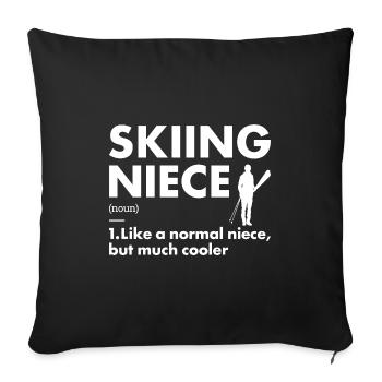 Sport Nièce Ski - Housse de coussin décorative 45 x 45 cm - noir - Devant