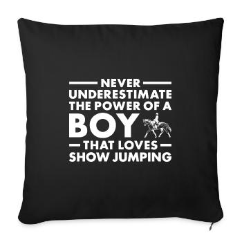 Jumper Never Underestimate The Power Of A Boy - Sofa pillowcase 17,3'' x 17,3'' (45 x 45 cm) - black - Front