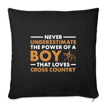 Rider Never Underestimate The Power Of A Boy - Sofa pillowcase 17,3'' x 17,3'' (45 x 45 cm) - black - Front