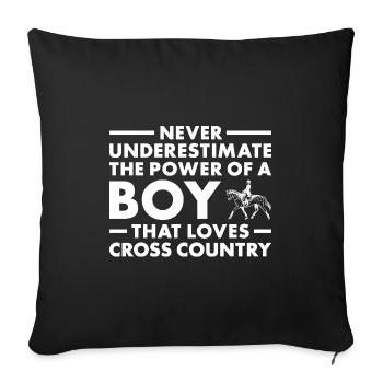 Rider Never Underestimate The Power Of A Boy - Sofa pillowcase 17,3'' x 17,3'' (45 x 45 cm) - black - Front