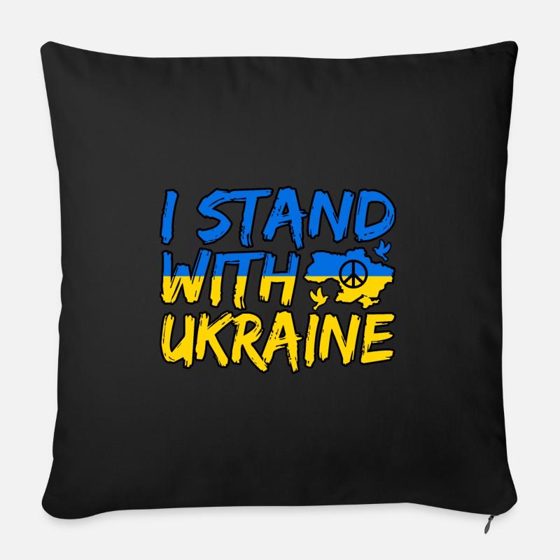 Ukraine - Sofakissenbezug 45 x 45 cm - Schwarz
