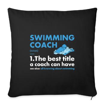 Entraîneur sportif Natation - Housse de coussin décorative 45 x 45 cm - noir - Devant