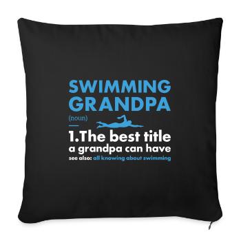 Sport Papi Natation - Housse de coussin décorative 45 x 45 cm - noir - Devant