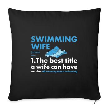 Sport Femme Surf - Housse de coussin décorative 45 x 45 cm - noir - Devant