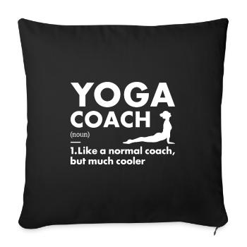 Yogi Coach Définition Yoga - Housse de coussin décorative 45 x 45 cm - noir - Devant