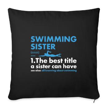 Sport Soeur Natation - Housse de coussin décorative 45 x 45 cm - noir - Devant