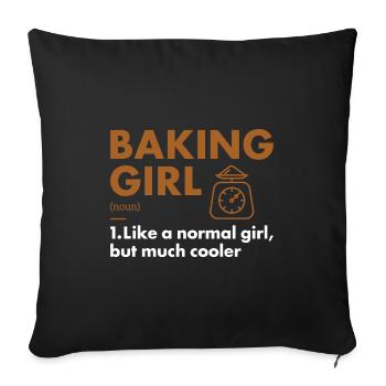 Baker Girl Definition Baking - Sofa pillowcase 17,3'' x 17,3'' (45 x 45 cm) - black - Front