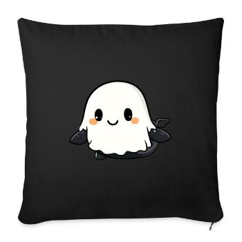 Whale Halloween Comic Ghost - Sofa pillowcase 17,3'' x 17,3'' (45 x 45 cm) - black - Front
