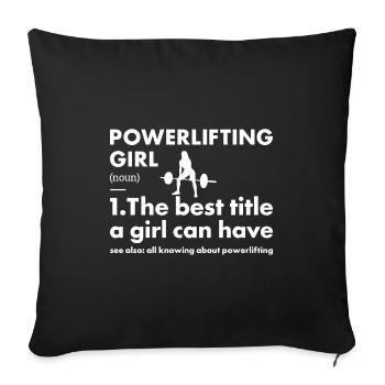 Sport Girl Powerlifting - Sofa pillowcase 17,3'' x 17,3'' (45 x 45 cm) - black - Front