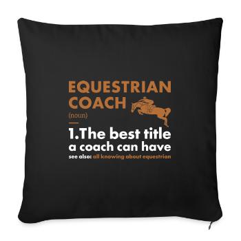 Coach sportif Définition Équitation - Housse de coussin décorative 45 x 45 cm - noir - Devant