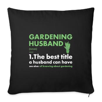 Jardinier Mari Définition Jardinage - Housse de coussin décorative 45 x 45 cm - noir - Devant