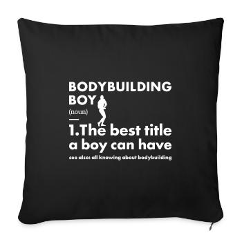 Sport Boy Definition Bodybuilding - Sofa pillowcase 17,3'' x 17,3'' (45 x 45 cm) - black - Front