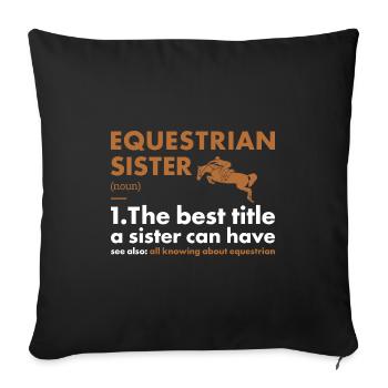 Sport Soeur Définition Équestre - Housse de coussin décorative 45 x 45 cm - noir - Devant