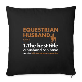 Sport Mari Définition Équestre - Housse de coussin décorative 45 x 45 cm - noir - Devant