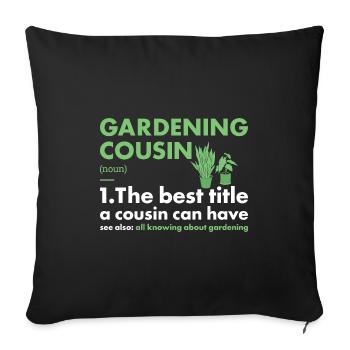 Jardinier Cousin Définition Jardinage - Housse de coussin décorative 45 x 45 cm - noir - Devant