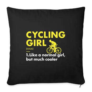 Sport Fille Cyclisme - Housse de coussin décorative 45 x 45 cm - noir - Devant