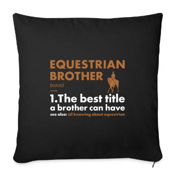 Sport Brother Définition Équestre - Housse de coussin décorative 45 x 45 cm - noir - Devant