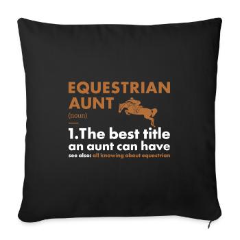 Sport Tante Définition Équestre - Housse de coussin décorative 45 x 45 cm - noir - Devant