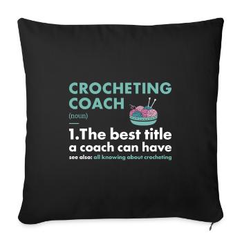 Crochet Coach Définition Crochet - Housse de coussin décorative 45 x 45 cm - noir - Devant