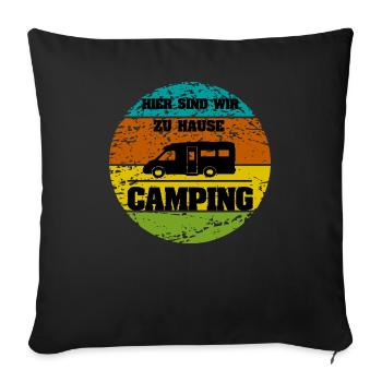 Camping - Sofakissenbezug 45 x 45 cm - Schwarz - Vorne