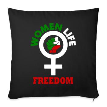 Women life freedom - Housse de coussin décorative 45 x 45 cm - noir - Devant