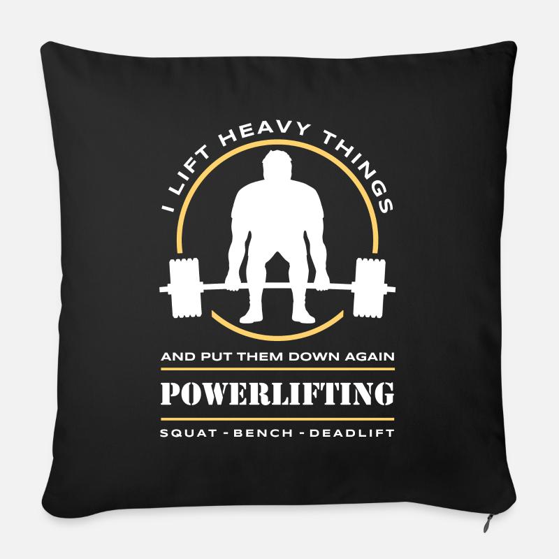 Soulevé de terre de dynamophilie | Salle de sport | Remise en forme | Entraînement - Housse de coussin décorative 45 x 45 cm - noir
